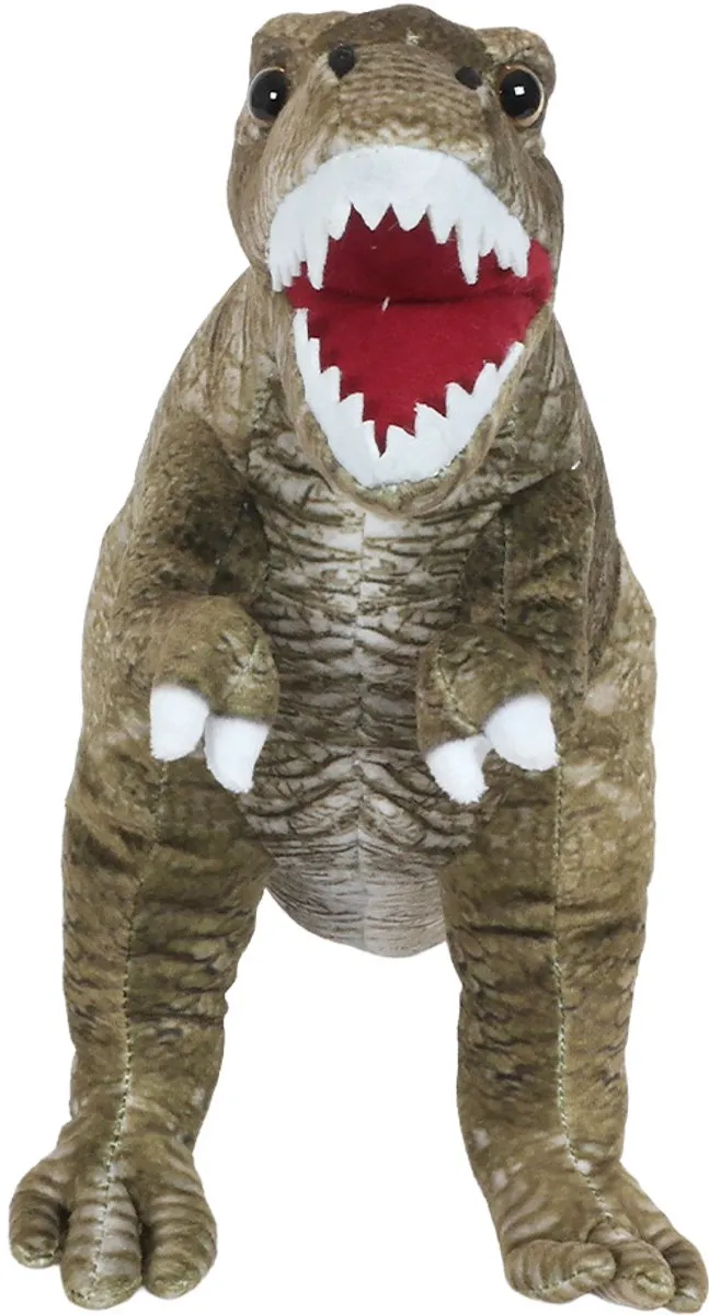 PIA Soft Toys Pluche Knuffel T-rex 43cm - Groen/Grijs