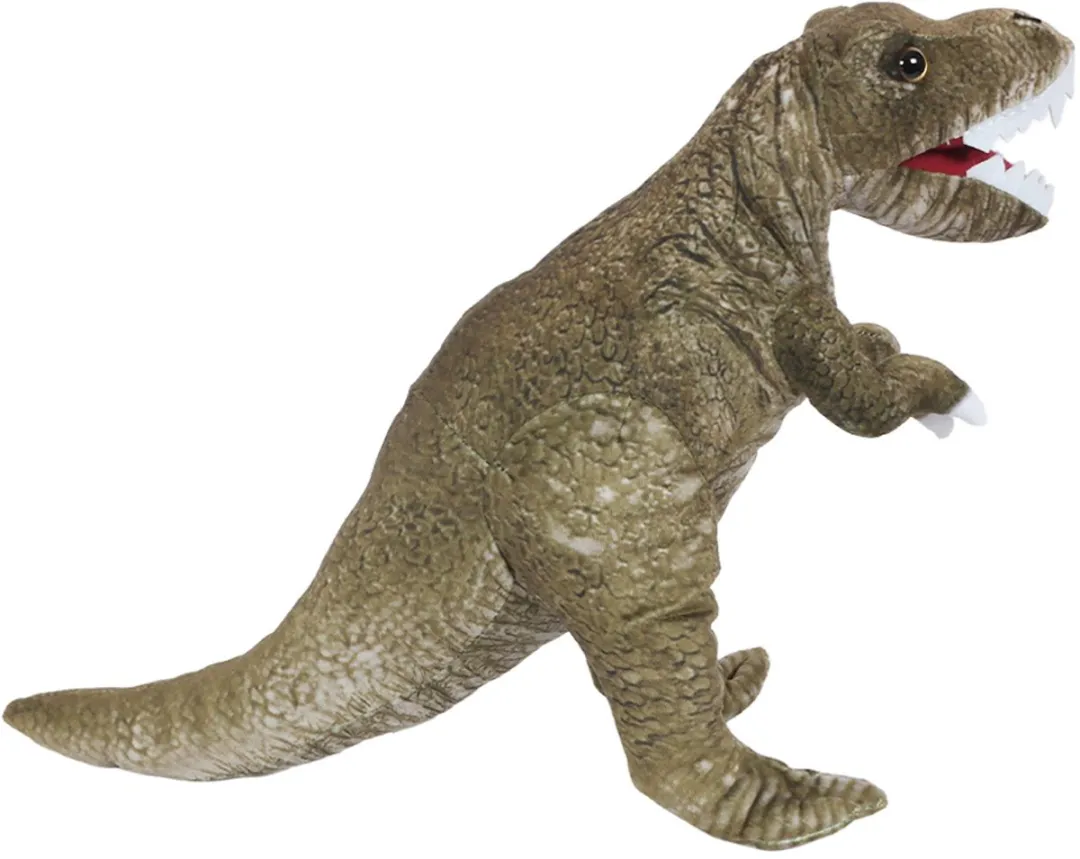 PIA Soft Toys Pluche Knuffel T-rex 43cm - Groen/Grijs