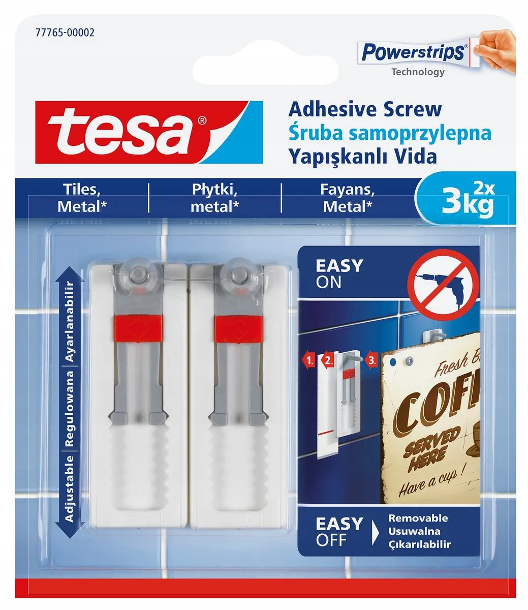 Tesa Verstelbare Zelfklevende Schroef 2 Stuks