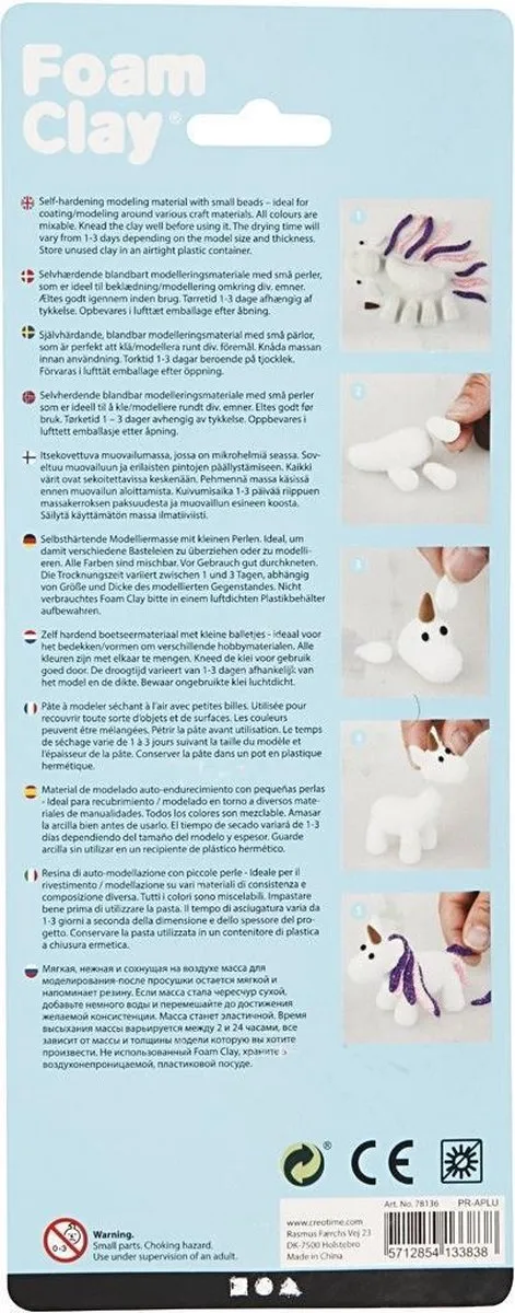 Foam Clay 3x14g - Wit/Paars/Rozepakket