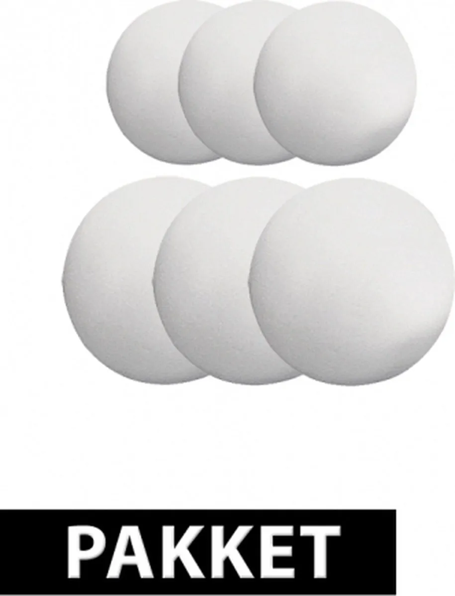 Rayher Piepschuim Bollen - 6 Stuks Wit