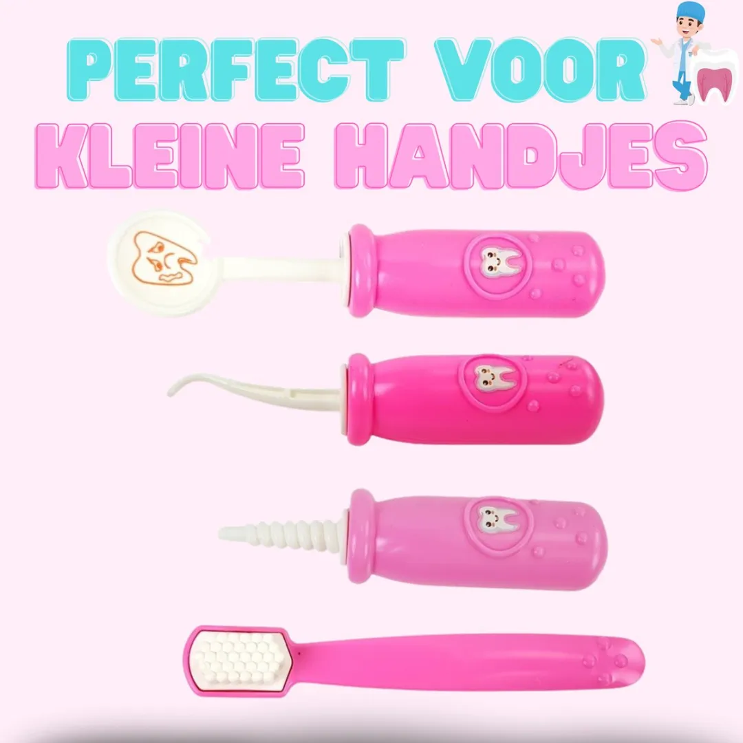 LEAN Toys Dokters- en Tandarts Speelset Roze - Met Infuusstandaard en Tandboor
