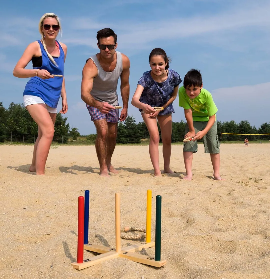 Schildkröt Fun Sports Houten Ring Werp Spel - bruin