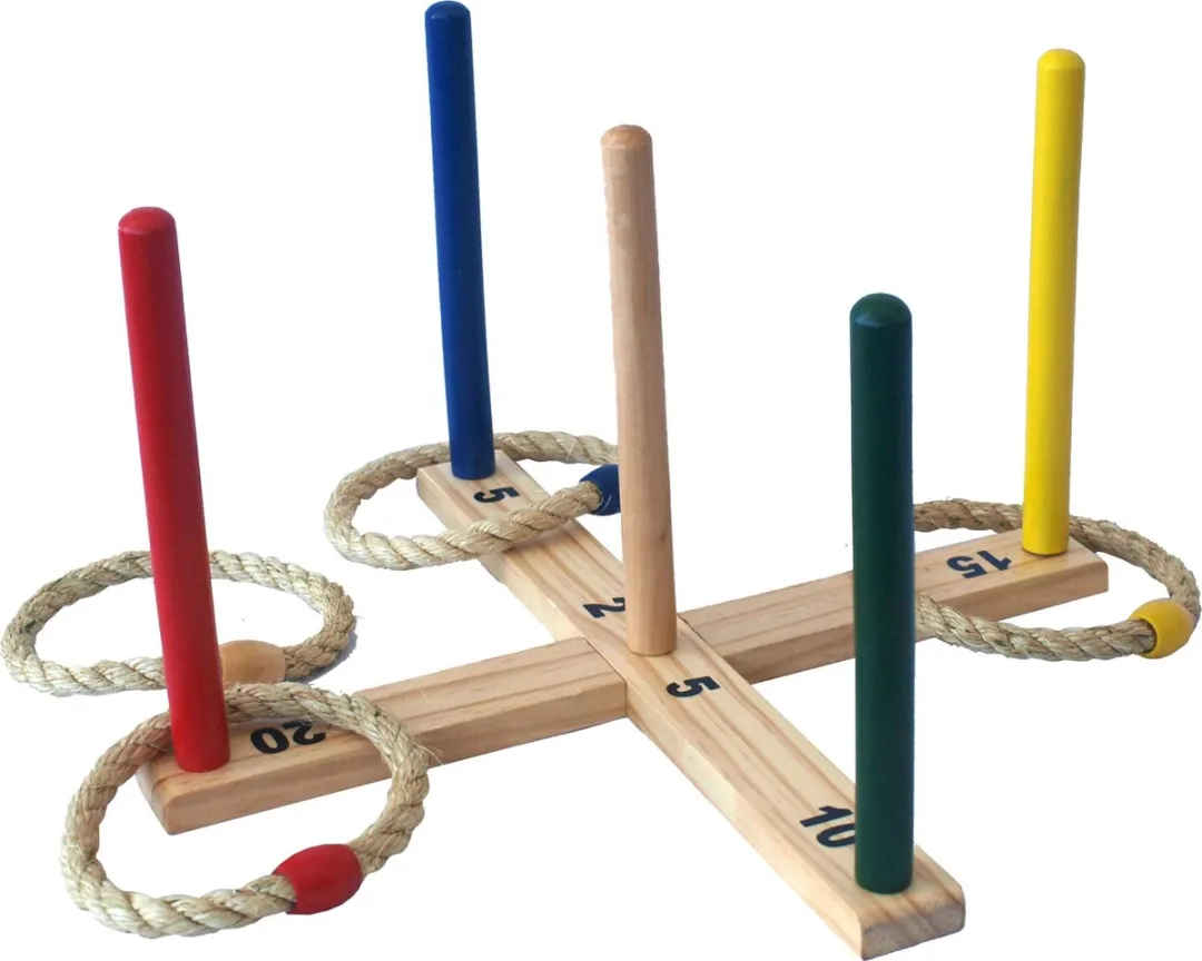 Schildkröt Fun Sports Houten Ring Werp Spel - bruin - afbeelding 6 van 6