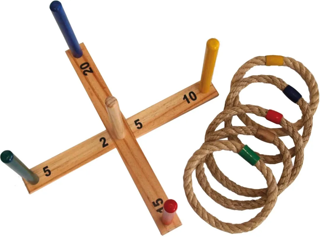 Schildkröt Fun Sports Houten Ring Werp Spel - bruin