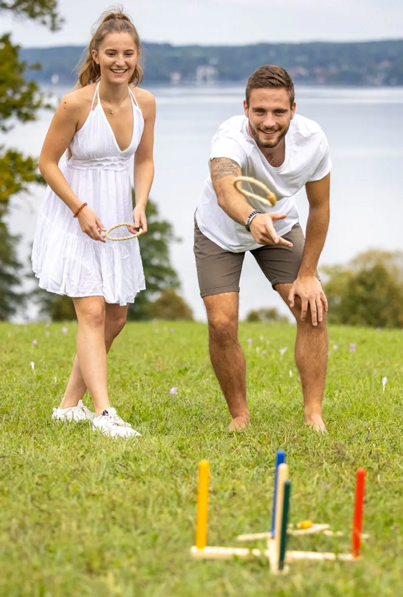 Schildkröt Fun Sports Houten Ring Werp Spel - bruin