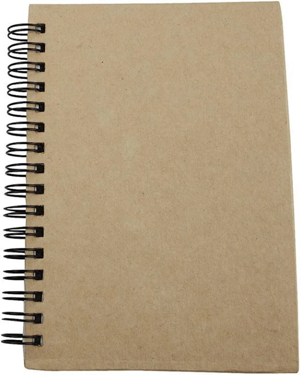 Creativ Company Spiraal Notitieboek A6 Kraft - Bruin/Wit