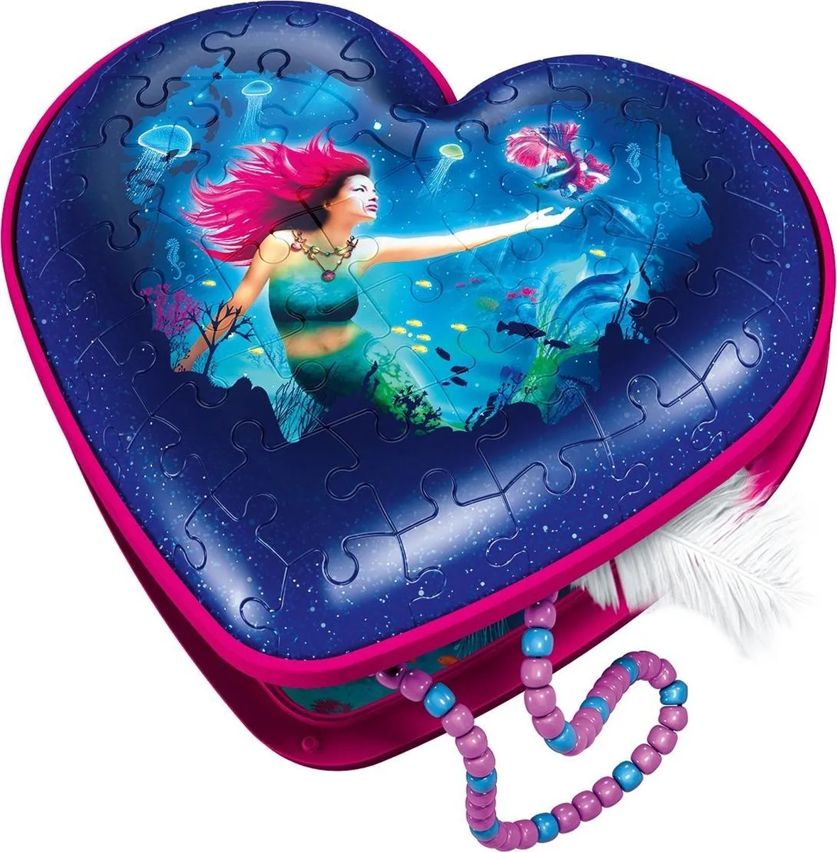 Ravensburger Enchanting Mermaids Hartendoosje 3D Puzzel 54 Stuks - Multicolor