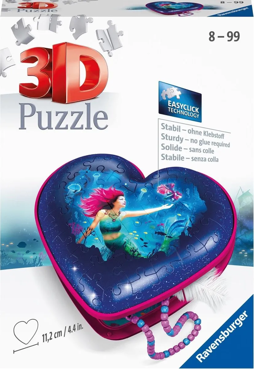 Ravensburger Enchanting Mermaids Hartendoosje 3D Puzzel 54 Stuks