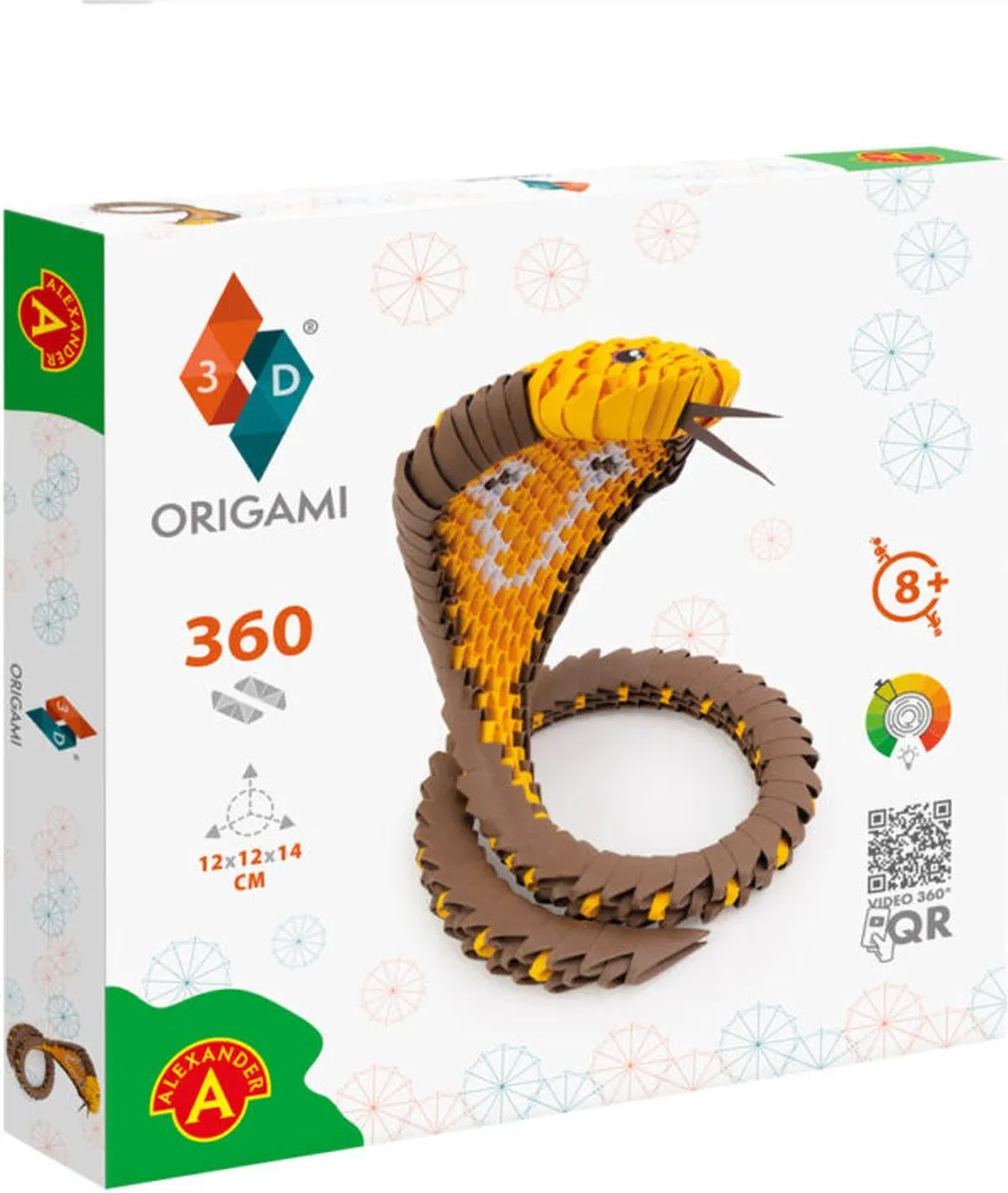 Alexander Toys Origami 3D Cobra 360dlg - 360 Stuks - Bruin/Geel
