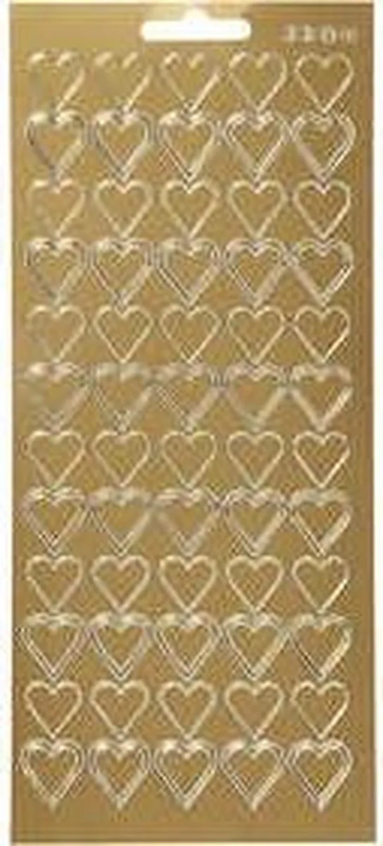 Creativ Company Goud Harten Stickers - 1 Vel - 10x23cm