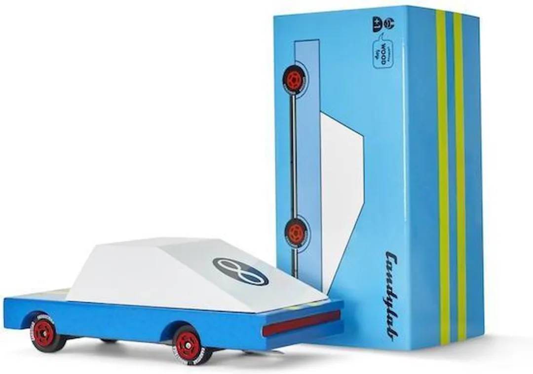 Candylab Candycar RACER Blue #8 CNDF830 - Houten Magneetauto - 3+