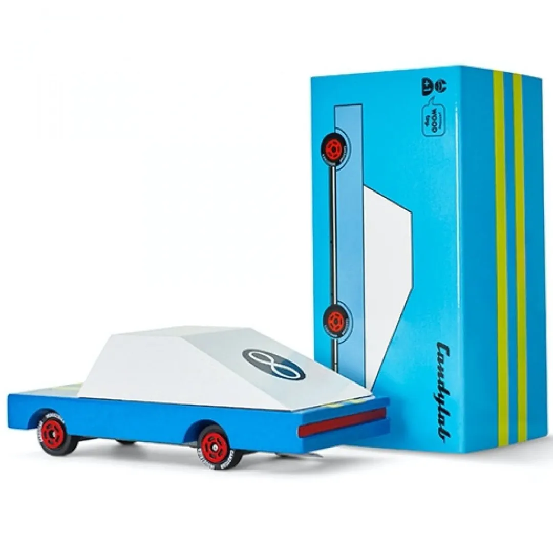 Candylab Candycar RACER Blue #8 CNDF830 - Houten Magneetauto - 3+