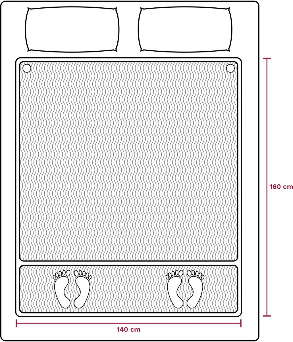 Inventum HNL4212Z Elektrische Onderdeken 160x140cm - 6 Warmtestanden - Lichtblauw
