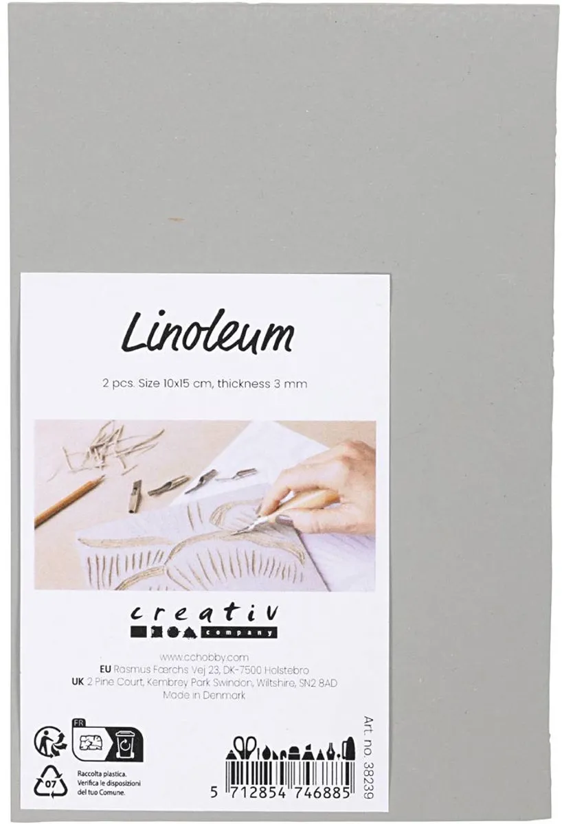 Creativ Company Linoleumplaat Rubber 10x15cm