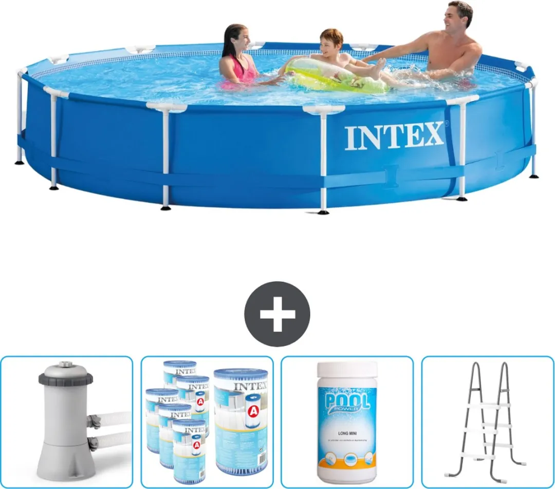 Intex 28212GN-Blauw Rond Frame Zwembad 366x76cm