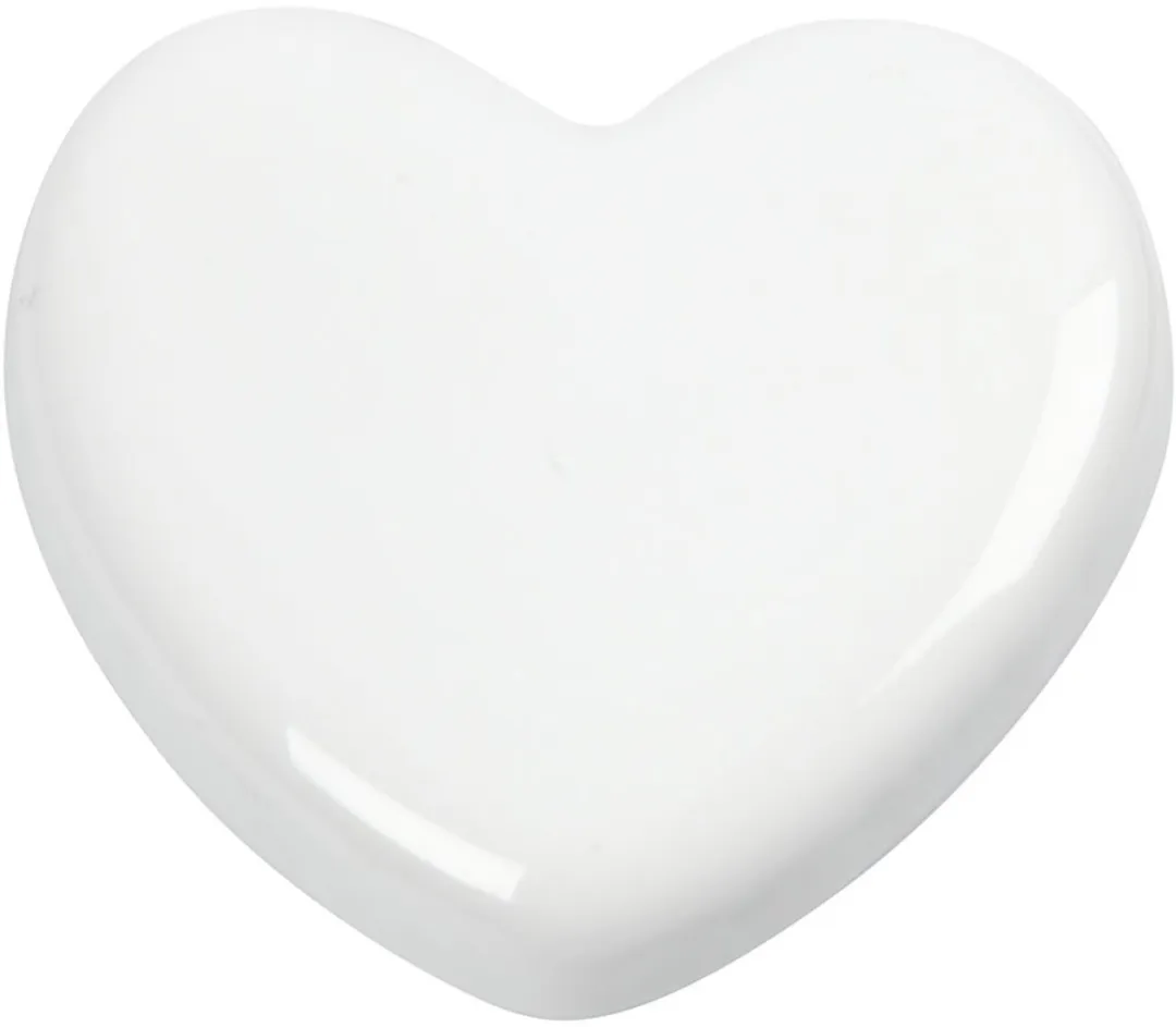 Creativ Company Creotime Porseleinen Hartje 6,5x6,5x1cm Wit