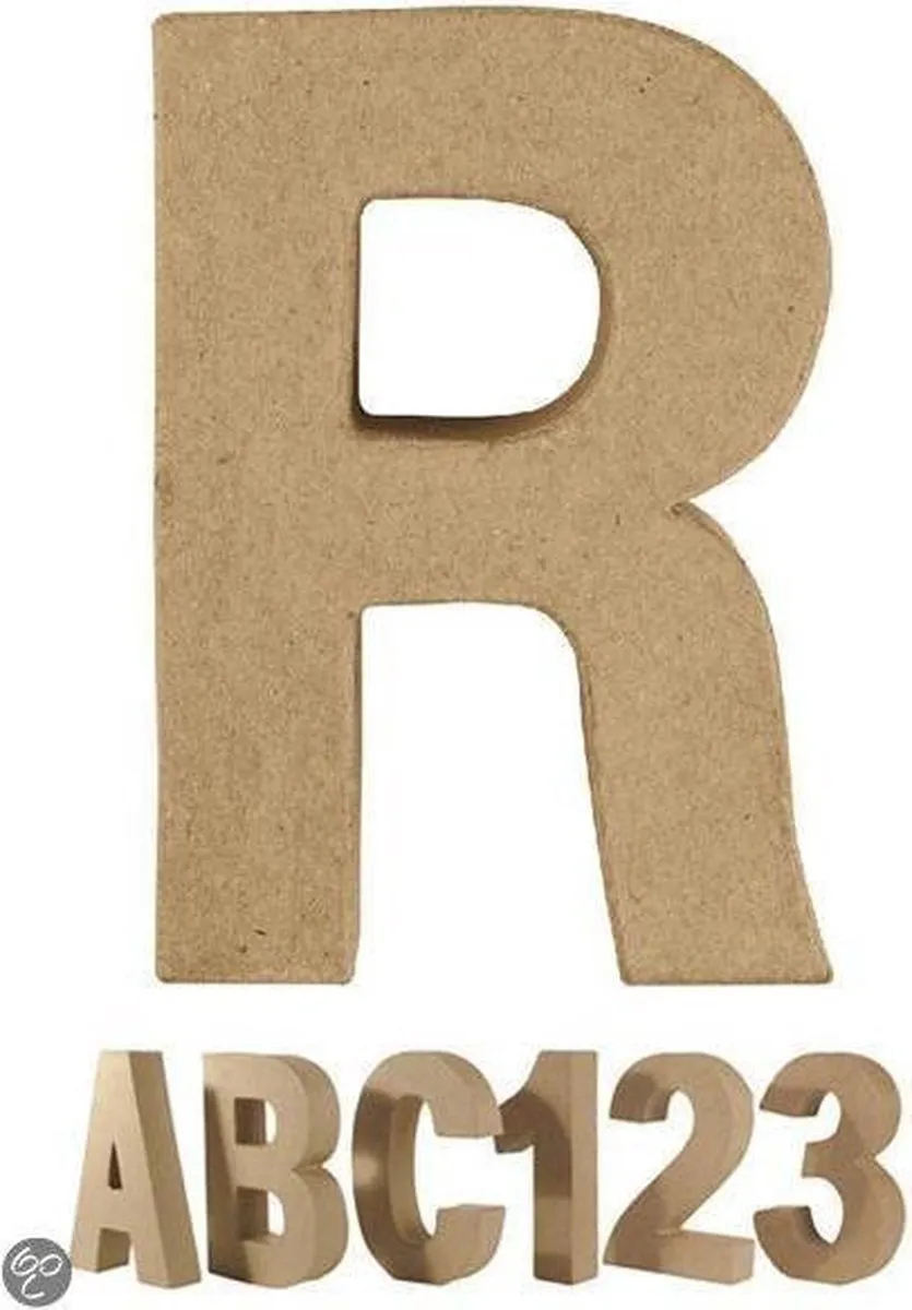 Rayher Papier Mache Letter R - Beige