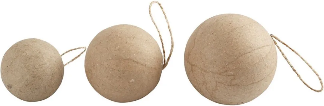 Rayher Kerstballen Papier Mache 4-6cm - 6 Stuks