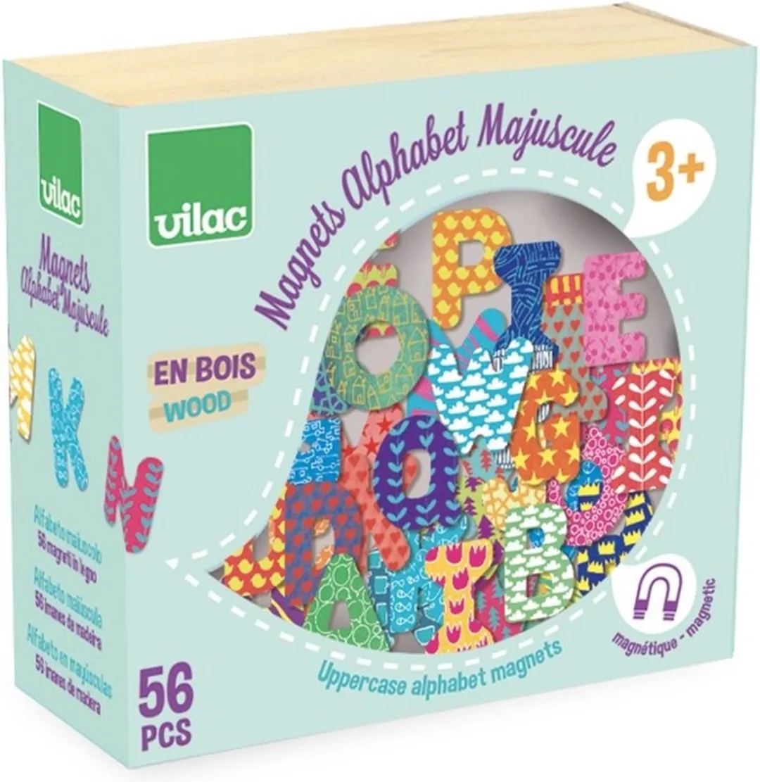 Vilac Houten Magneetset Alfabet - 56 Stuks - Kleurrijk