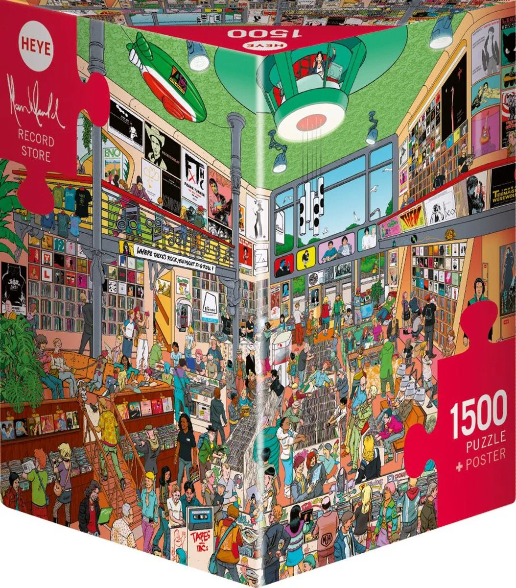Heye Record Store Puzzel 1500 Stuks - Multicolor