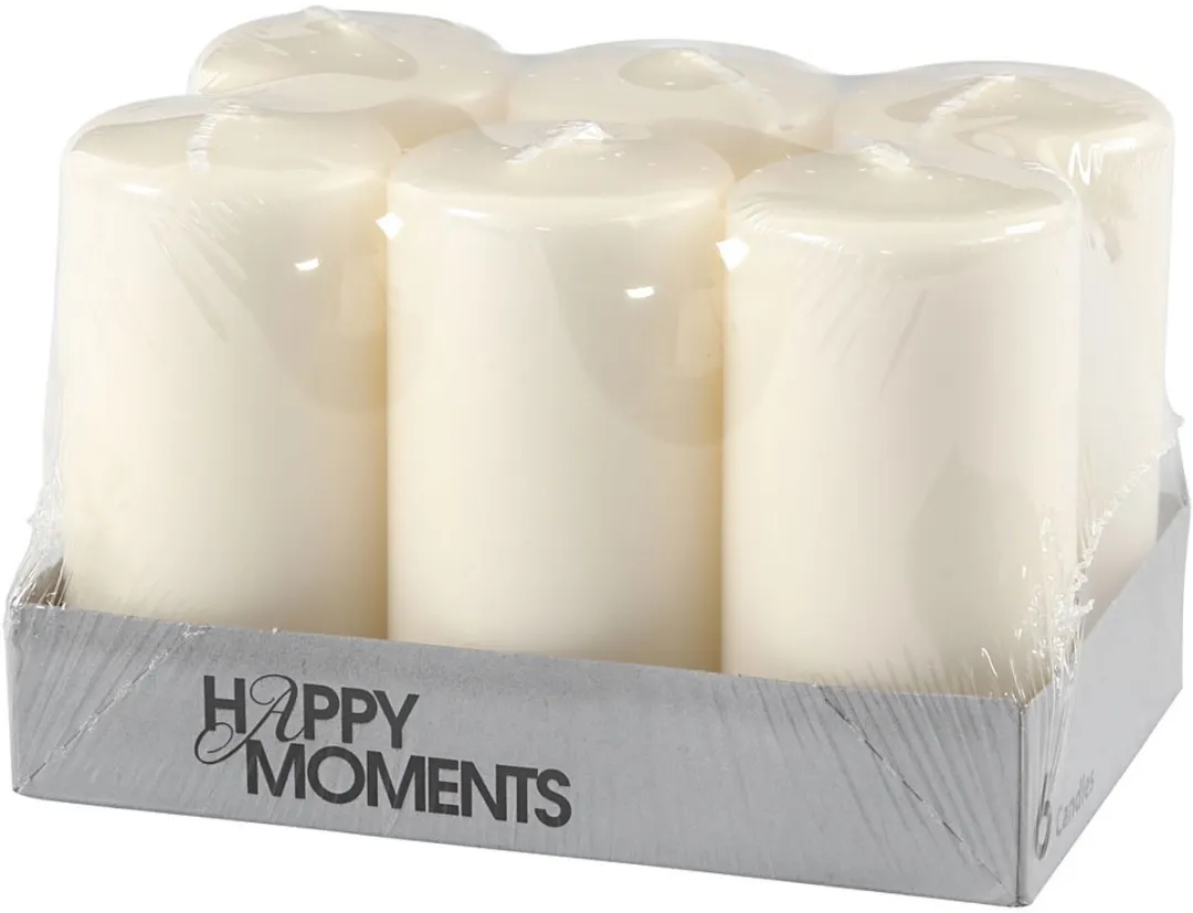 Creativ Company Kaars 10cm Off-white - 6 Stuks