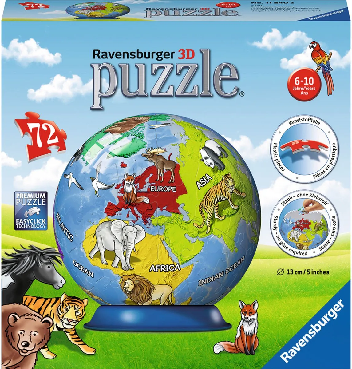 Ravensburger 3D Globe Puzzel 72 Stuks