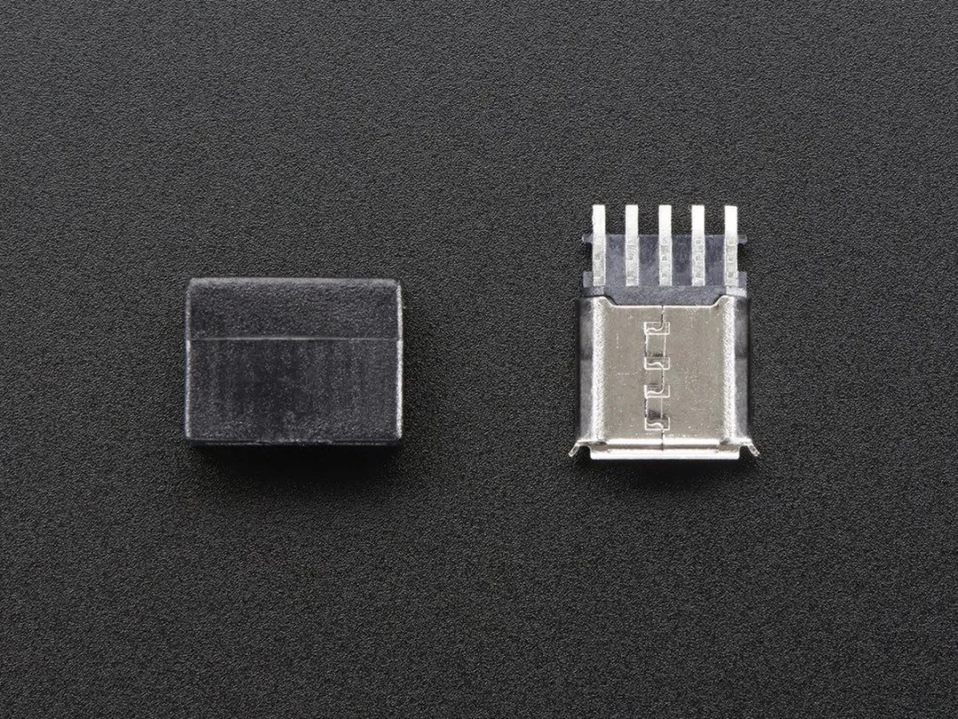 Adafruit USB MicroB Female Plug 1829 - Zilver/Zwart