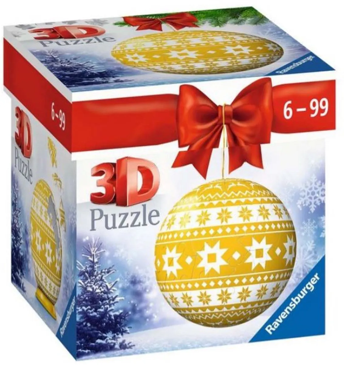 Ravensburger Kerstbal Puzzel 54 Stuks - 3D Puzzelbal Geel