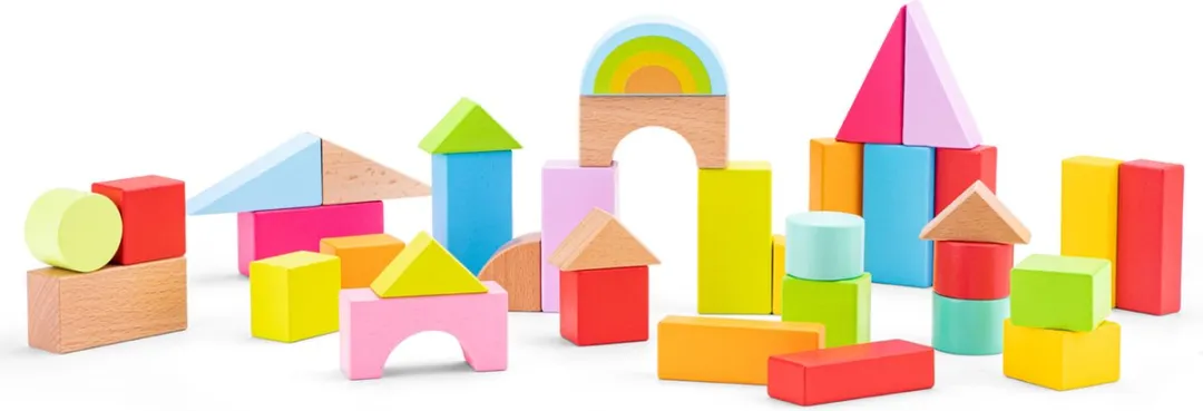 New Classic Toys Houten Blokkenkar - 36 Blokken
