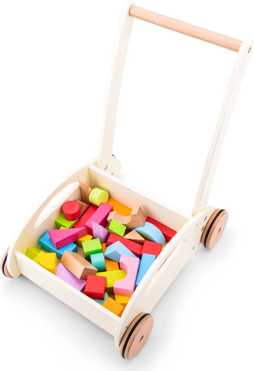 New Classic Toys Houten Blokkenkar - 36 Blokken