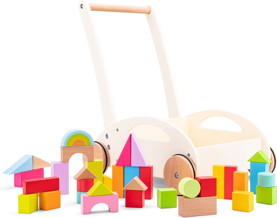 New Classic Toys Houten Blokkenkar