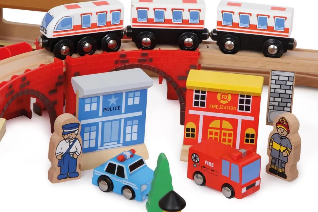 Small Foot Wooden Railway Port - 65 Stukken