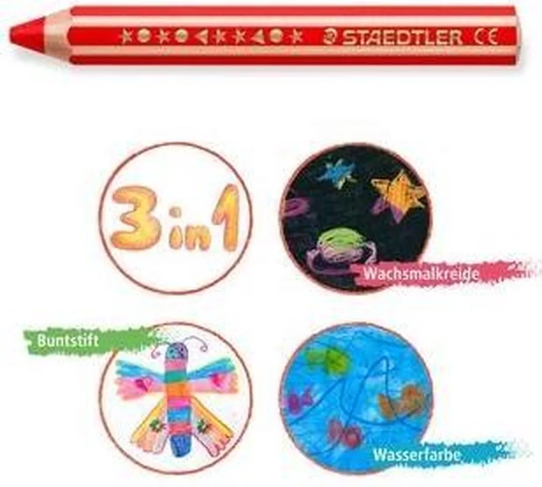 STAEDTLER Noris Junior 3-in-1 Kleurpotlood - 6 Stuks - Multi