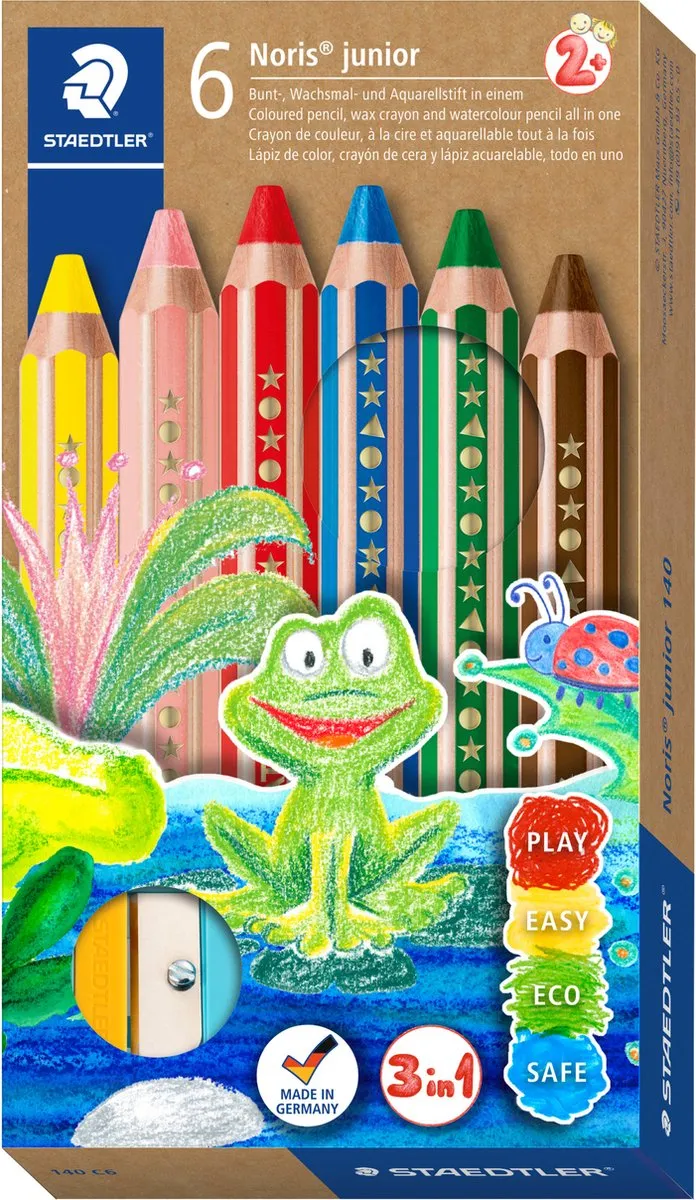 STAEDTLER Noris Junior 3-in-1 Kleurpotlood - 6 Stuks - Multi