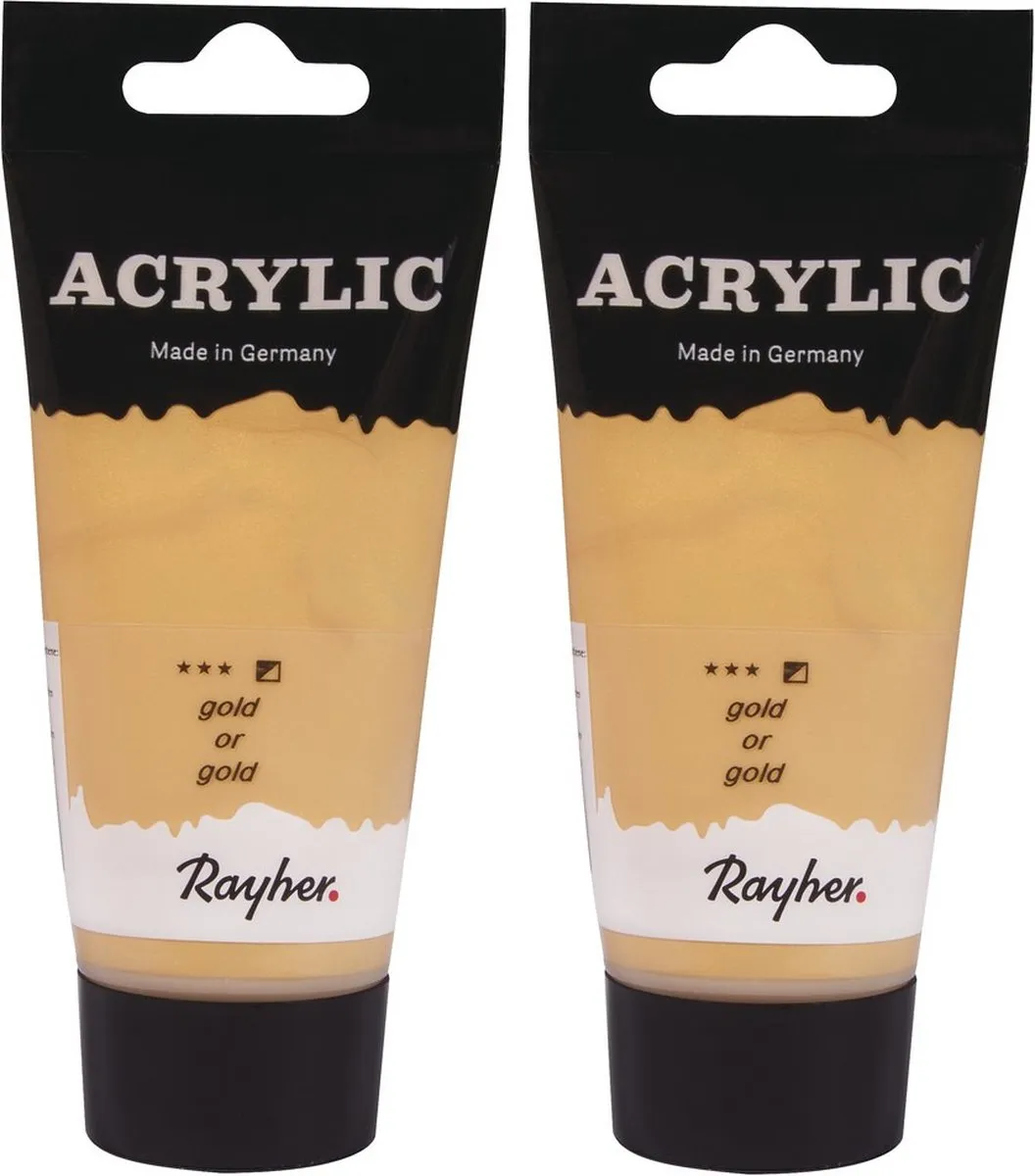 Rayher Acrylverf Goud 75ml - 2 Stuks