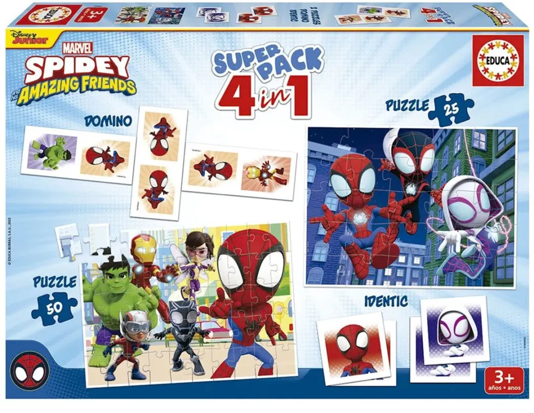 Educa Spidey Superpack 4-in-1 Puzzels - 25 Stuks - Multicolor