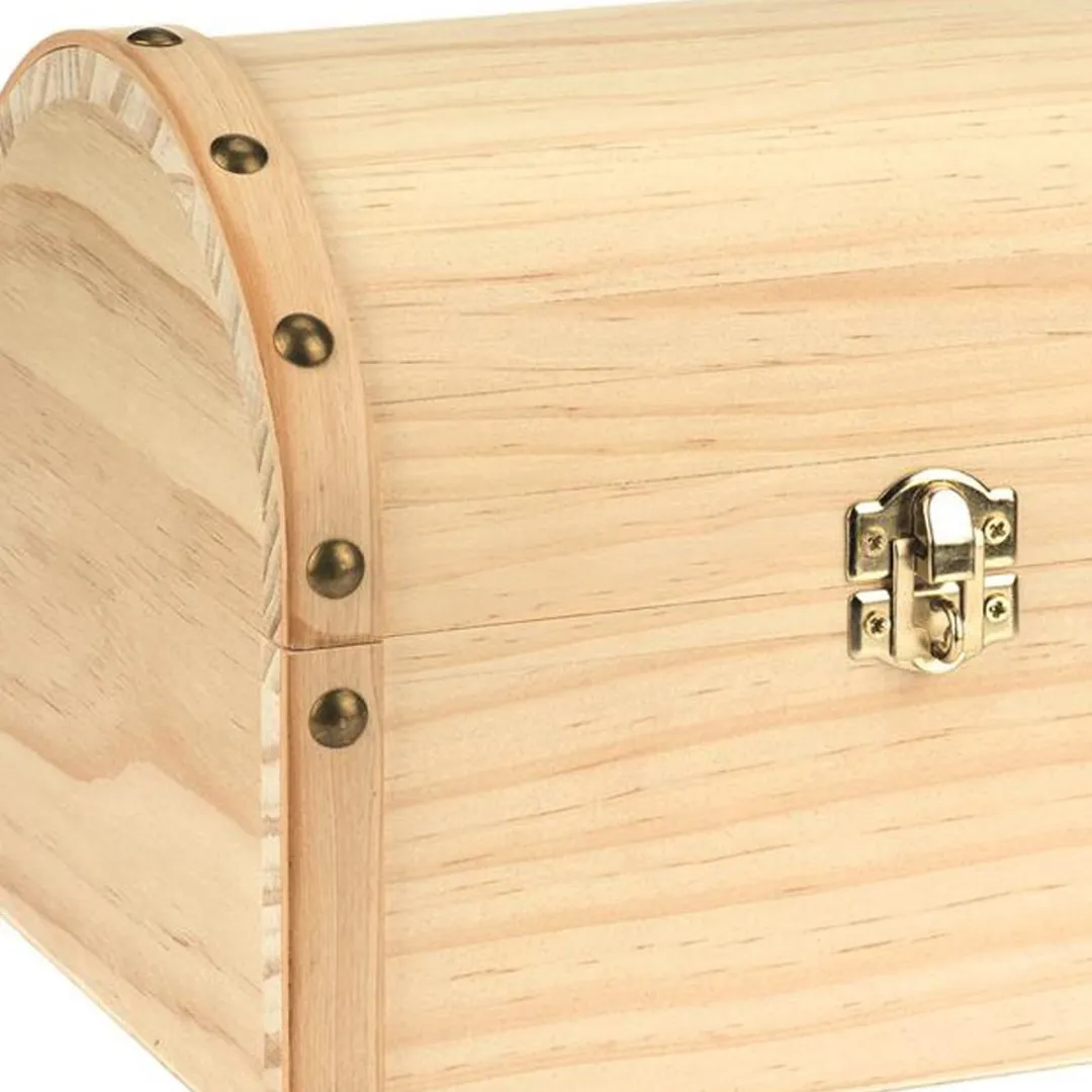 Glorex Hobby Houten Schatkistje 20x15x15cm - 2 Stuks - Lichtbruin