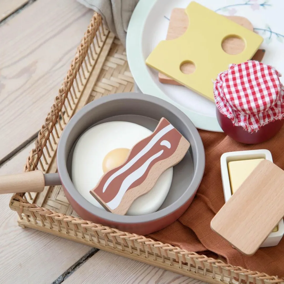 Sebra Houten Ontbijtset - Multi - 4 Stuks