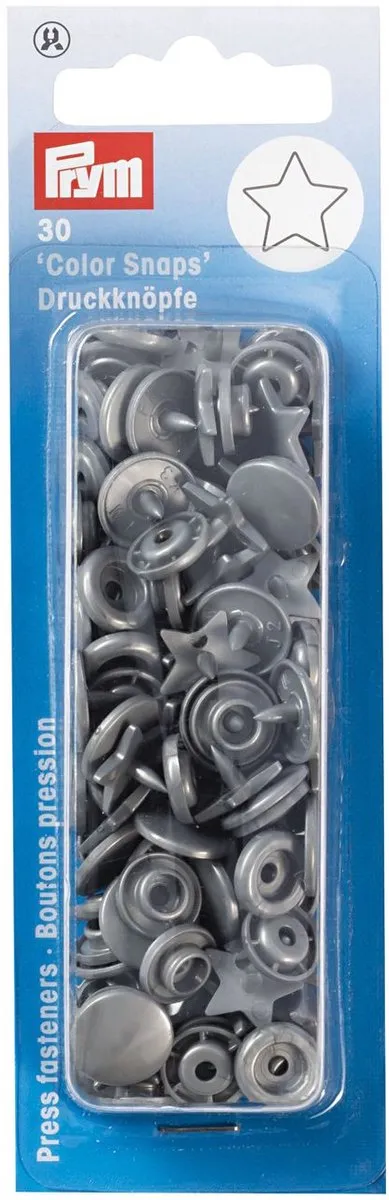 Prym Drukknoop ColorSnaps Ster 30 Stuks - Zilvergrijs