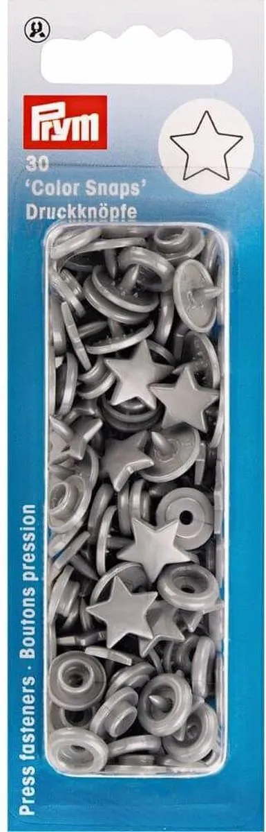 Prym Drukknoop ColorSnaps Ster 30 Stuks - Zilvergrijs