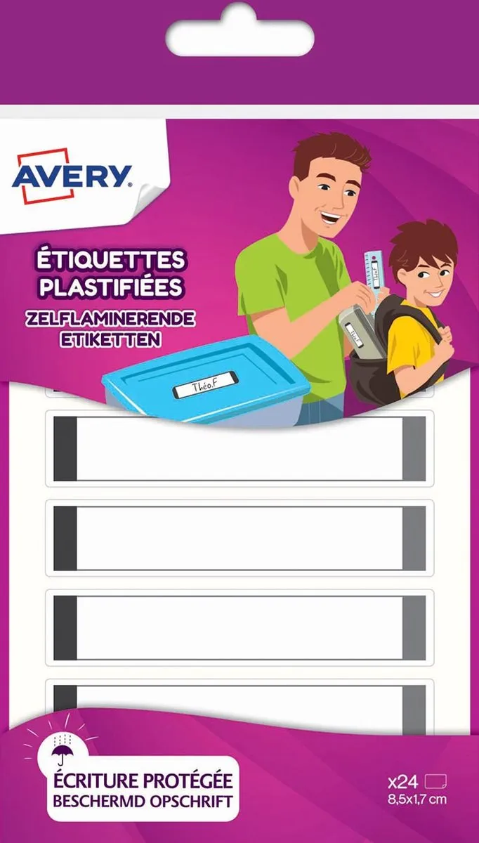 Avery Family Gelamineerde Etiketten 8,5x1,7cm