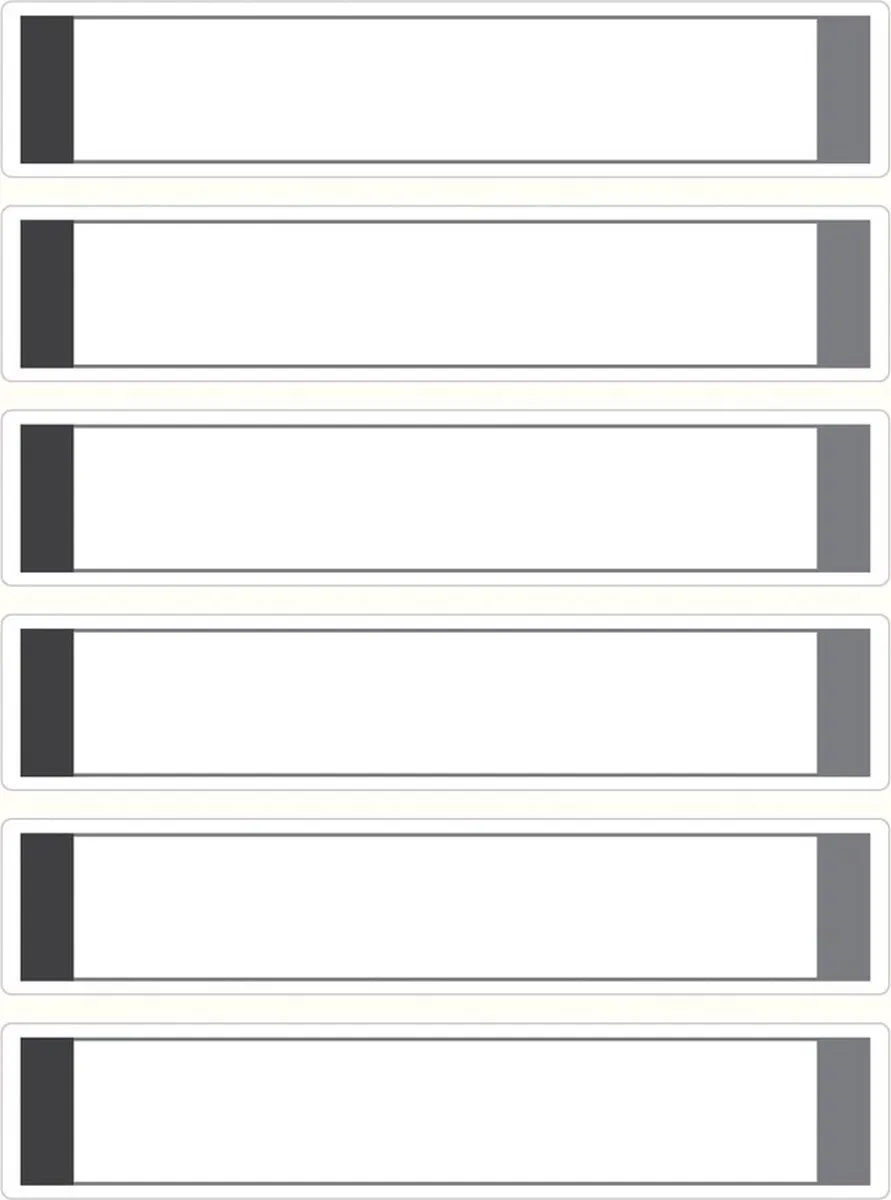 Avery Family Gelamineerde Etiketten 8,5x1,7cm - 24 Stuks - Grijs