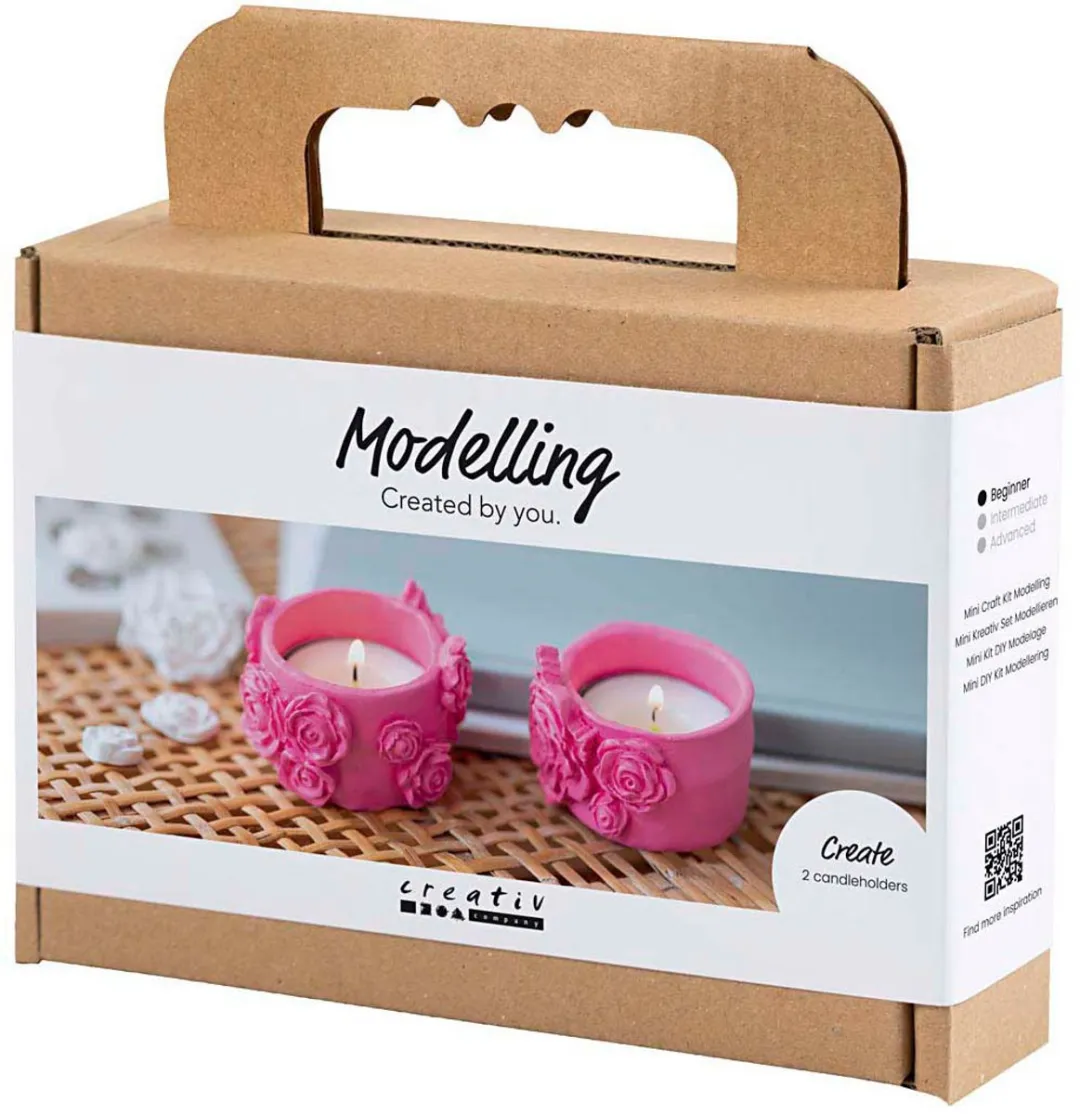 Creativ Company Mini Hobbyset Waxinelichthouders Boetseren - Multicolor