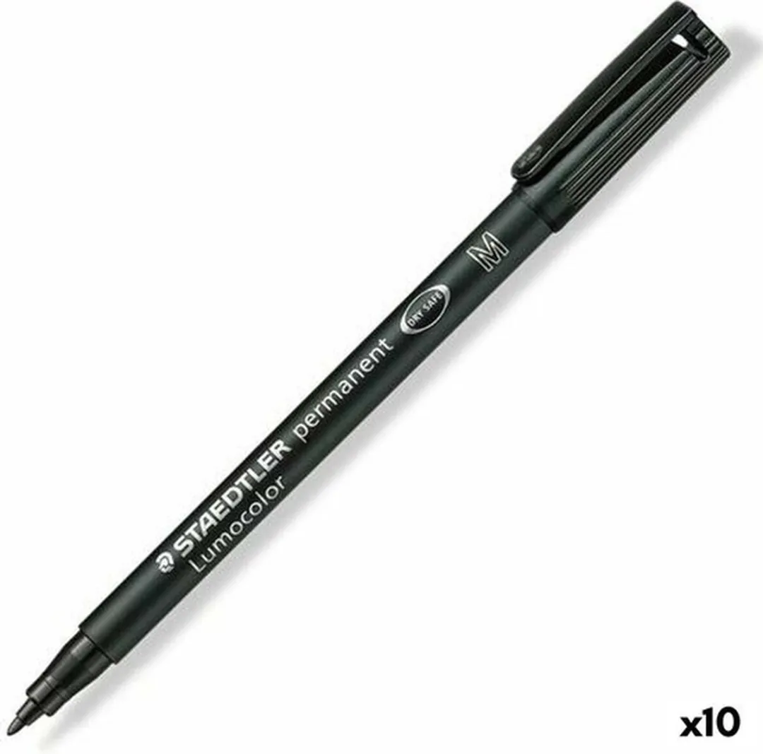 STAEDTLER Lumocolor 317 Permanent Viltstift - 10 Stuks - Zwart