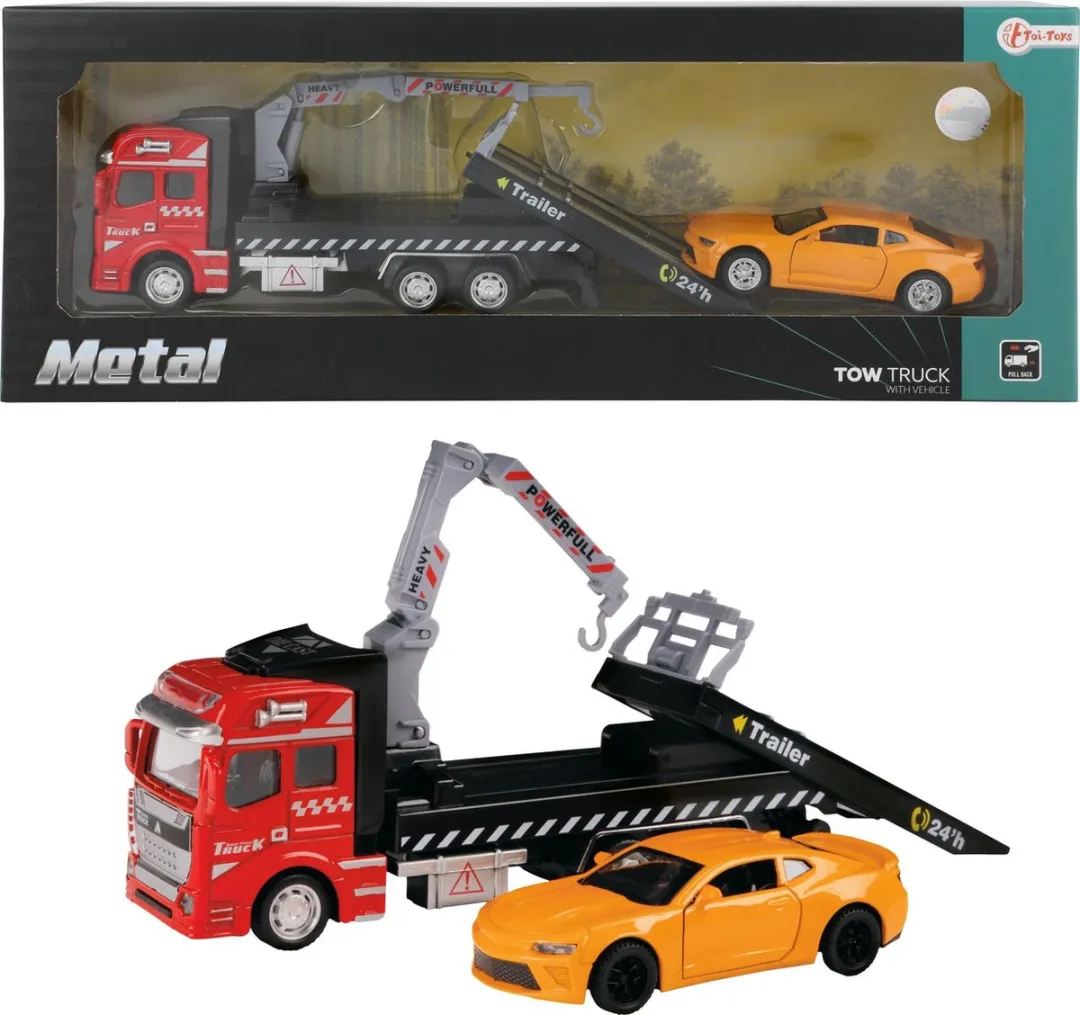 Toi-Toys Metalen Takel Sleepwagen 24087B - Multi kleuren