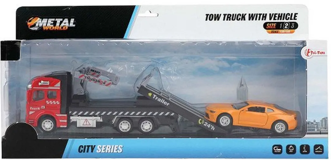 Toi-Toys Metalen Takel Sleepwagen 24087B - Multi kleuren