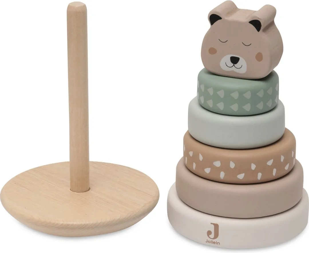 Jollein Houten Tuimelstapelaar Jungle Jambo Cheetah - 5 Blokjes