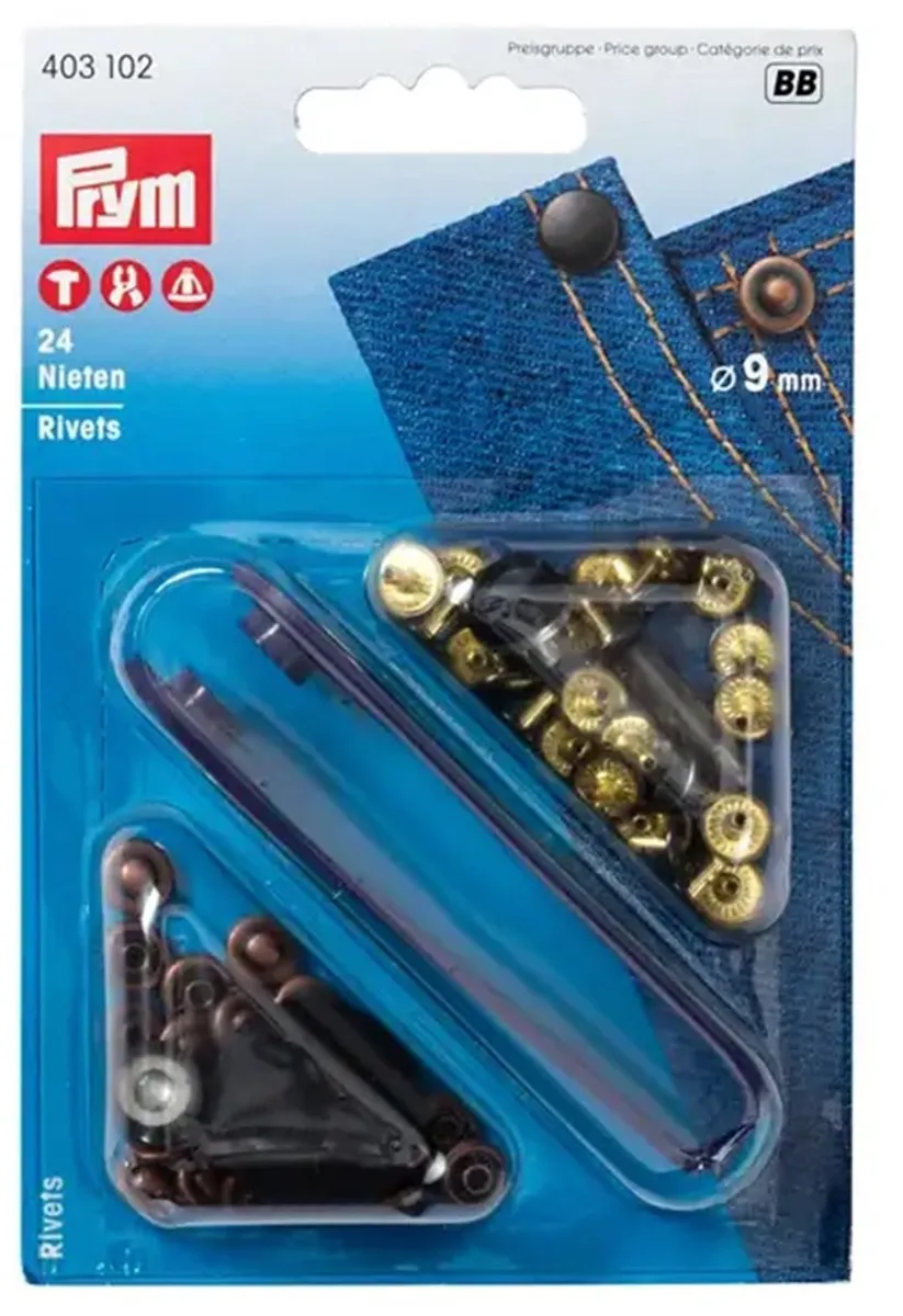 Prym Siernieten 9mm Oudkoper/Gebronsd