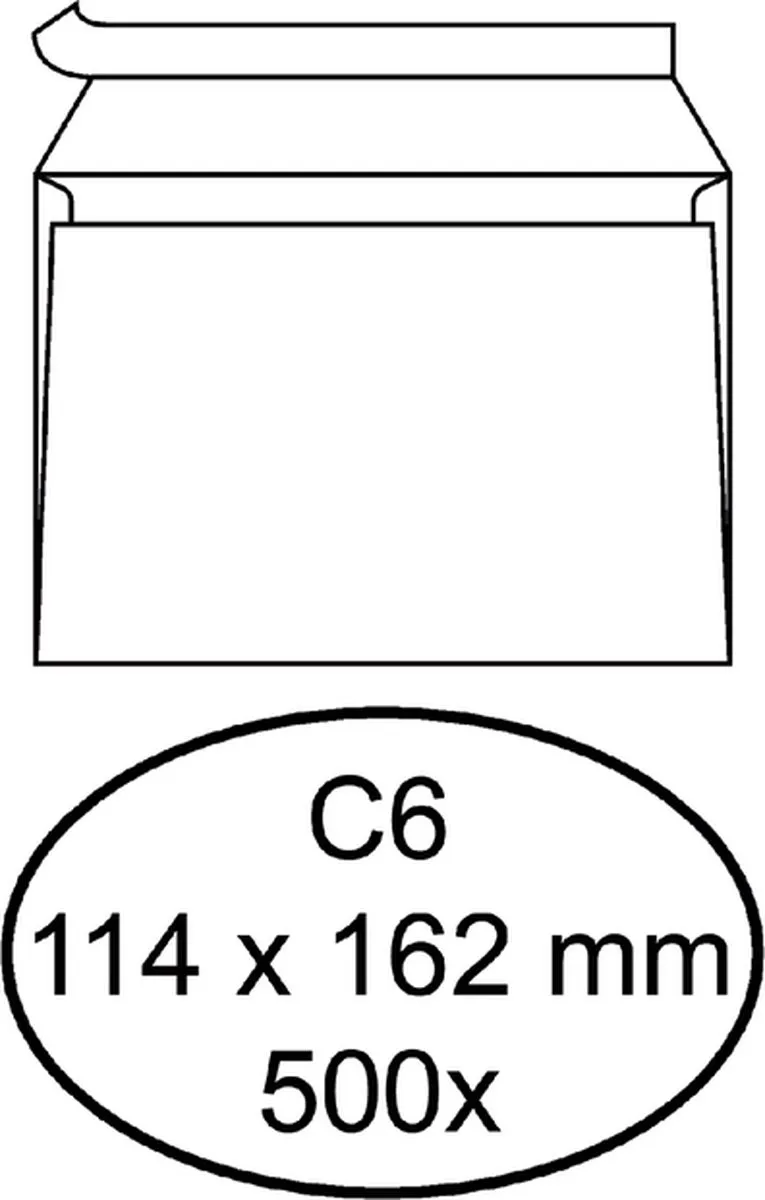 Quantore C6 Zelfklevende Enveloppen Wit